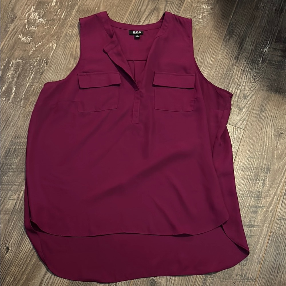 a.n.a Red Sleeveless Relaxed Blouse